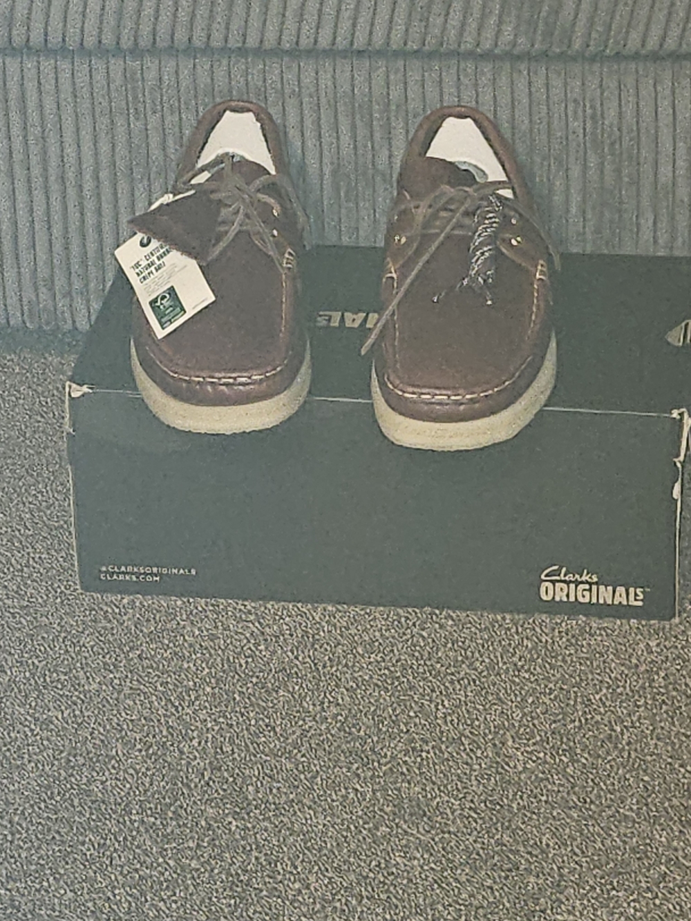 Clarks Men’s Brown Leather Boat Shoes with Crepe Sole